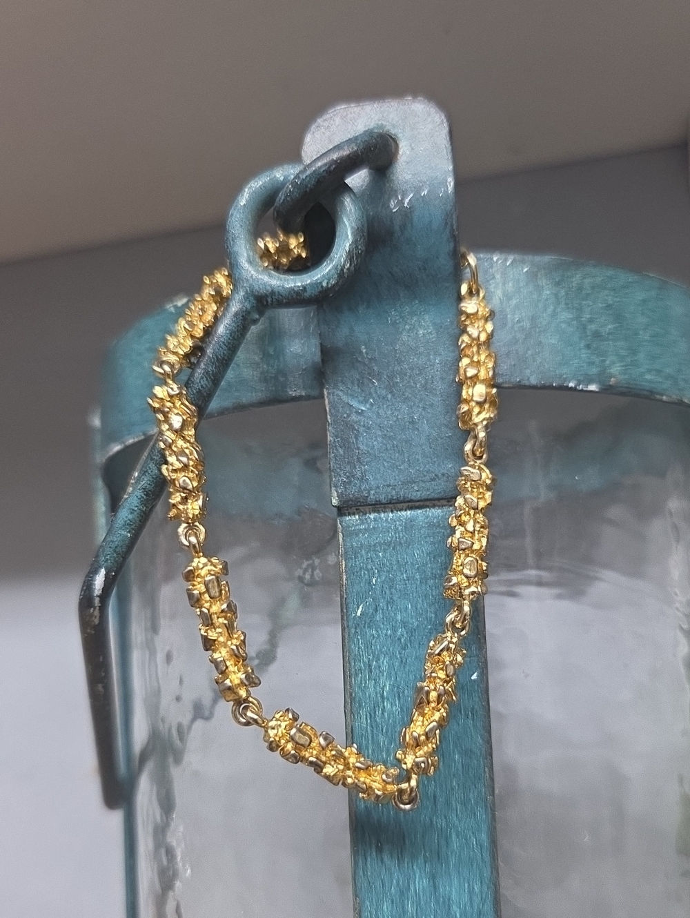 Vintage Gold Nugget Women’s Bracelet - Elegant Chain Accent